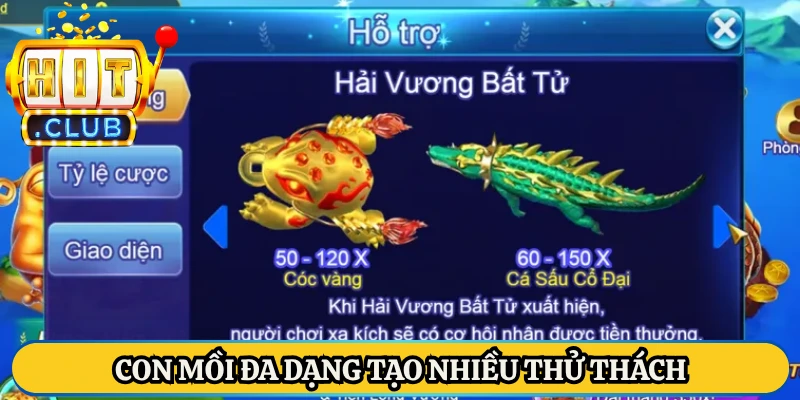 Con mồi đa dạng tạo nhiều thử thách