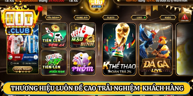Giới thiệu Hitclub VB cho thấy thương hiệu luôn đề cao trải nghiệm của khách hàng