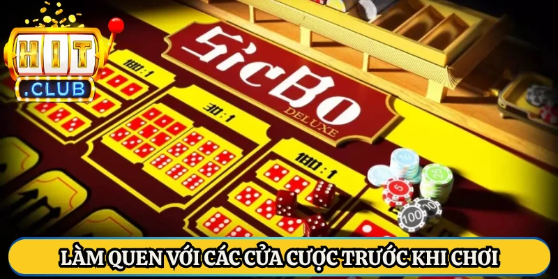 Làm quen với các cửa cược trước khi chơi